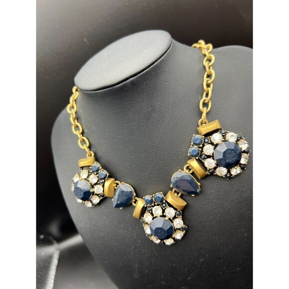 J.CREW Midnight and Crystal Statement Necklace - Picture 3 of 8
